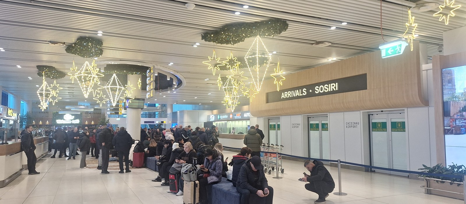 Interiorul Aeroportului Internațional Chișinău în ianuarie 2026, unde sosesc moldovenii din diaspora